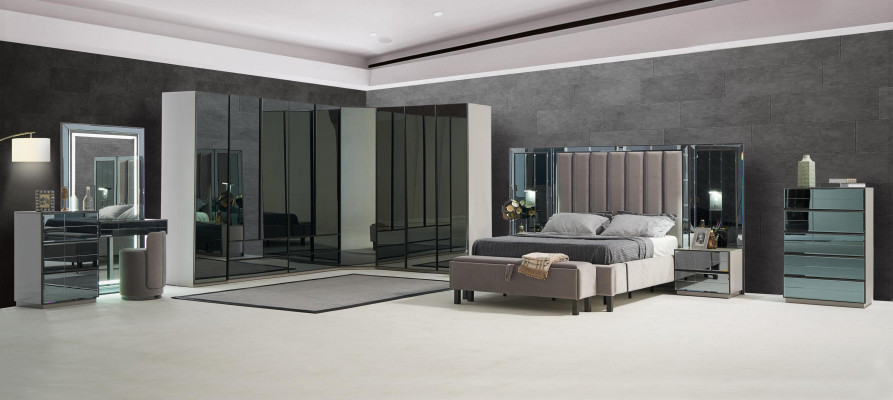 Mirror Front Chest of drawers Cabinets Gray tall cabinet Mirror Sideboard Luxury design