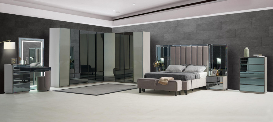 Mirror Front Chest of drawers Cabinets Gray tall cabinet Mirror Sideboard Luxury design