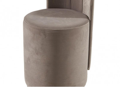 Design Armchair Luxury Ottoman Dressing table Stool Round Upholstery Chair Brown Stool