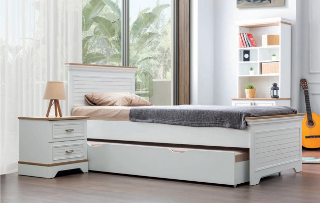 Country house Bedside table Childrens room White Side table Table Luxury Wood Bedside tables