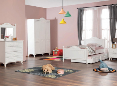 Teeneger Bedroom Country House Style Hotel Guest Room Furniture Complete Set 5pcs.