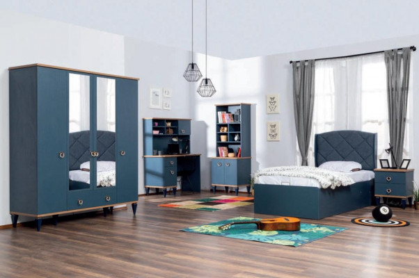 Bookshelf Blue Youth Room Furniture Bookcase Modern Childrens room new