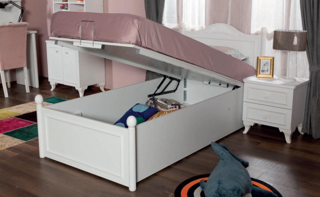 Childrens room Wood Youth Room Bed Bedside table Modern Design Furniture new 2pcs.