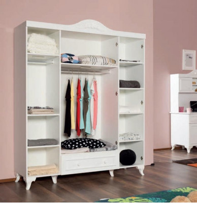 Wardrobe Wardrobe Classic Cabinets Furniture Wood for Bedroom White new