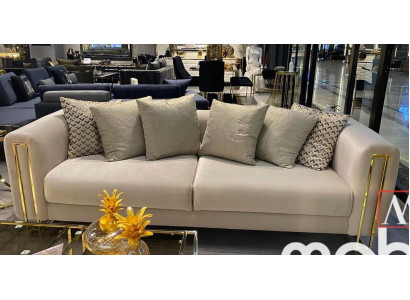 Design Textile 3 Seater White Elegant Modern Sofa Upholstery Couch new Living room