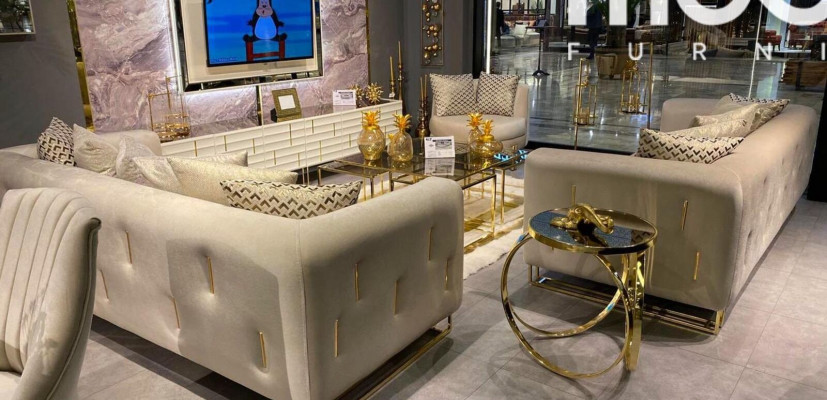 Design Textile 3 Seater White Elegant Modern Sofa Upholstery Couch new Living room