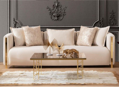 Three Seater Sofas Upholstery Luxury Furniture Modern Sofa 3 Seater Textile Couch 245cm