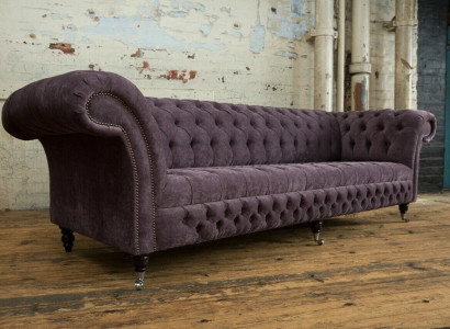Classic Chesterfield Sofa 4 Seater Sofas Upholstery Couches Leather Brown Design