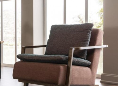 Armchair Wing Chair Cocktail Chair Seater Modern Wooden Frame Fabric Seat