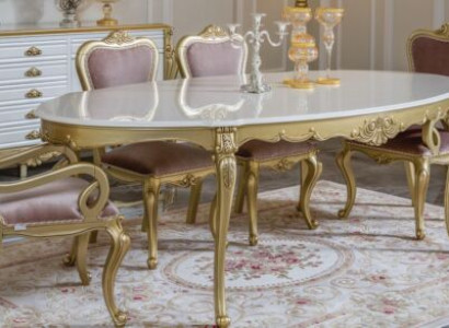 Design Dining room Set 8pcs Dining table Chair Chest of drawers Display case Mirror
