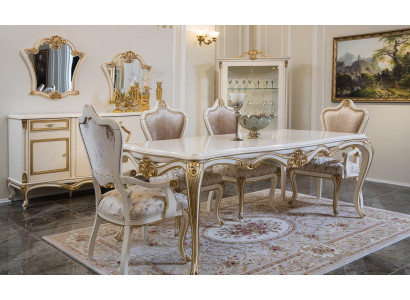 Classic s Dining room Dining table Display case 4x Chair Dining set Chests of drawers 7 pieces.