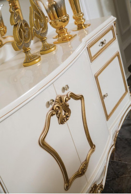 Classic s Dining room Dining table Display case 4x Chair Dining set Chests of drawers 7 pieces.