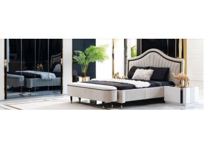 Set 3 pieces Bedroom Suite Bed 2x Bedside table Style Italian Furniture new