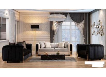 Luxury Suite Set Sofa set 3+3+1 Seater Sofa Sofas Armchair Fabric 3pcs. sets