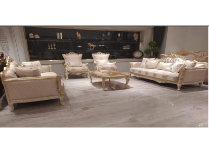 Luxurious 5-piece sofa set with 3+3+1 seats and coffee table