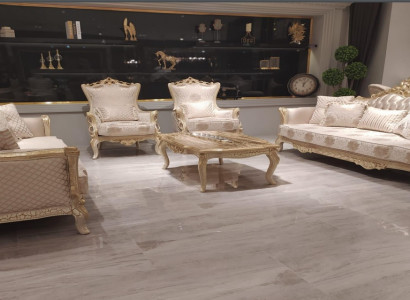 Luxurious 5-piece sofa set with 3+3+1 seats and coffee table