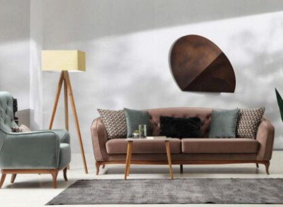Suite Sofa set Luxury Sofa 4+1 Seat Group Living room Fabric Design Furniture