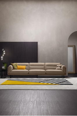 Sofa 4 Seater Leather Sofas Luxury Design Couch Beige Luxury Upholstery Four Seater xxl