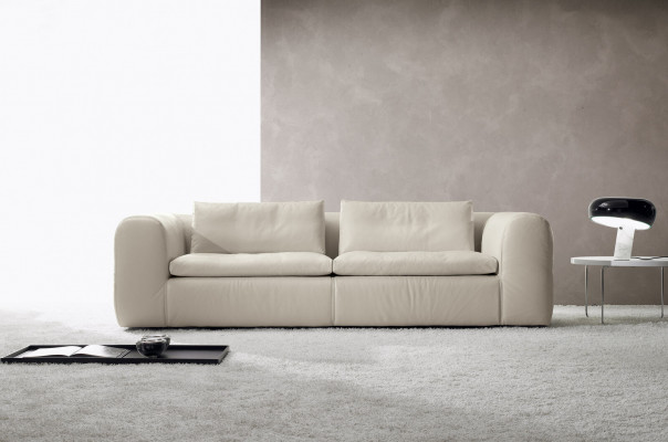 Sofa 3 Seat Furniture Leather White Three Seater Sofas Luxury Living room