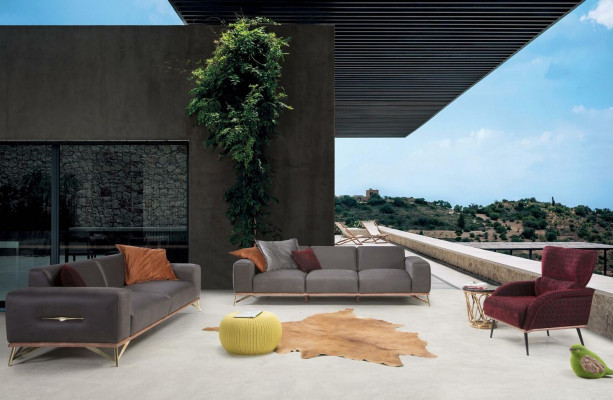 Luxury Four Seater Sofa 4 Seater Sofas Living room Polyester Modern Fabric Design