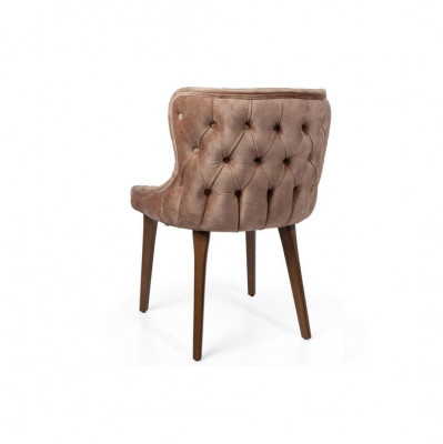 Light brown Chesterfield Chair Designer textile chair Stylish dining room seating furniture