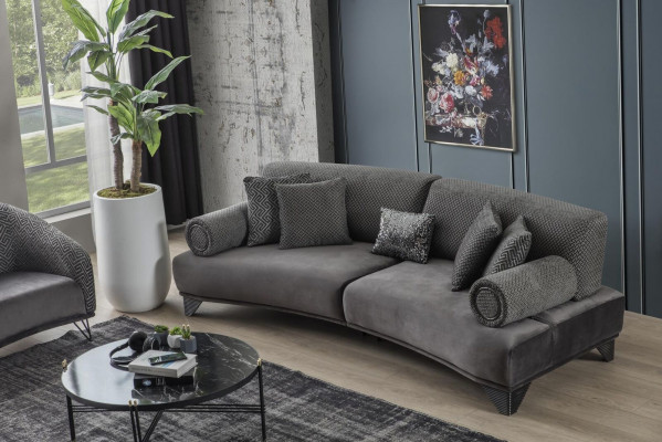 Luxury Sofa Three Seater 3 Seater Sofas Living room Curved Couch Fabric Design new
