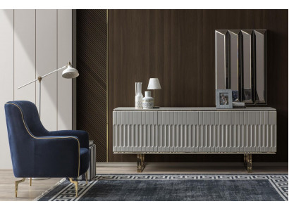 Suite Sideboard Mirror Chest of drawers Wardrobe Designer Luxury Cabinets Chests of drawers Set
