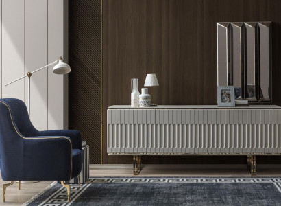Suite Sideboard Mirror Chest of drawers Wardrobe Designer Luxury Cabinets Chests of drawers Set