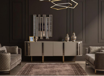 Sideboard Mirror Chest of drawers Wardrobe Chests of drawers Designer Luxury Cabinets Wood Modern