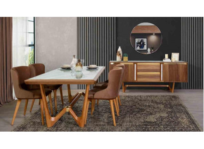 Dining set Table Tables 6tlg Suite new Dining table 4x Chairs Chair Dining room Set