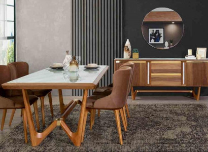 Dining set Table Tables 6tlg Suite new Dining table 4x Chairs Chair Dining room Set