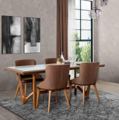 Dining set Table Tables 6tlg Suite new Dining table 4x Chairs Chair Dining room Set