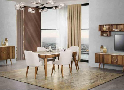 Suite Set Modern Table 6x Chairs Chair Complete e Dining set 7 pieces. Dining room