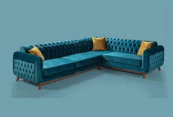 Corner sofa L-shape Textile Luxury Sofa Living landscape Upholstery Couch Furniture