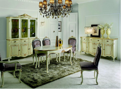 Desing Italian Furniture Luxury Dining table Dining room Wood Furniture Classic s Style Bright