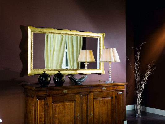 Mirror Wall Glass xxl gold Big 181x91 Frame Wood hanging mirror Baroque Rococo