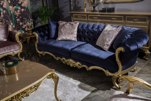 Luxury sofa set 3+3+1+1 seater coffee table side table armchair set 6 pieces.