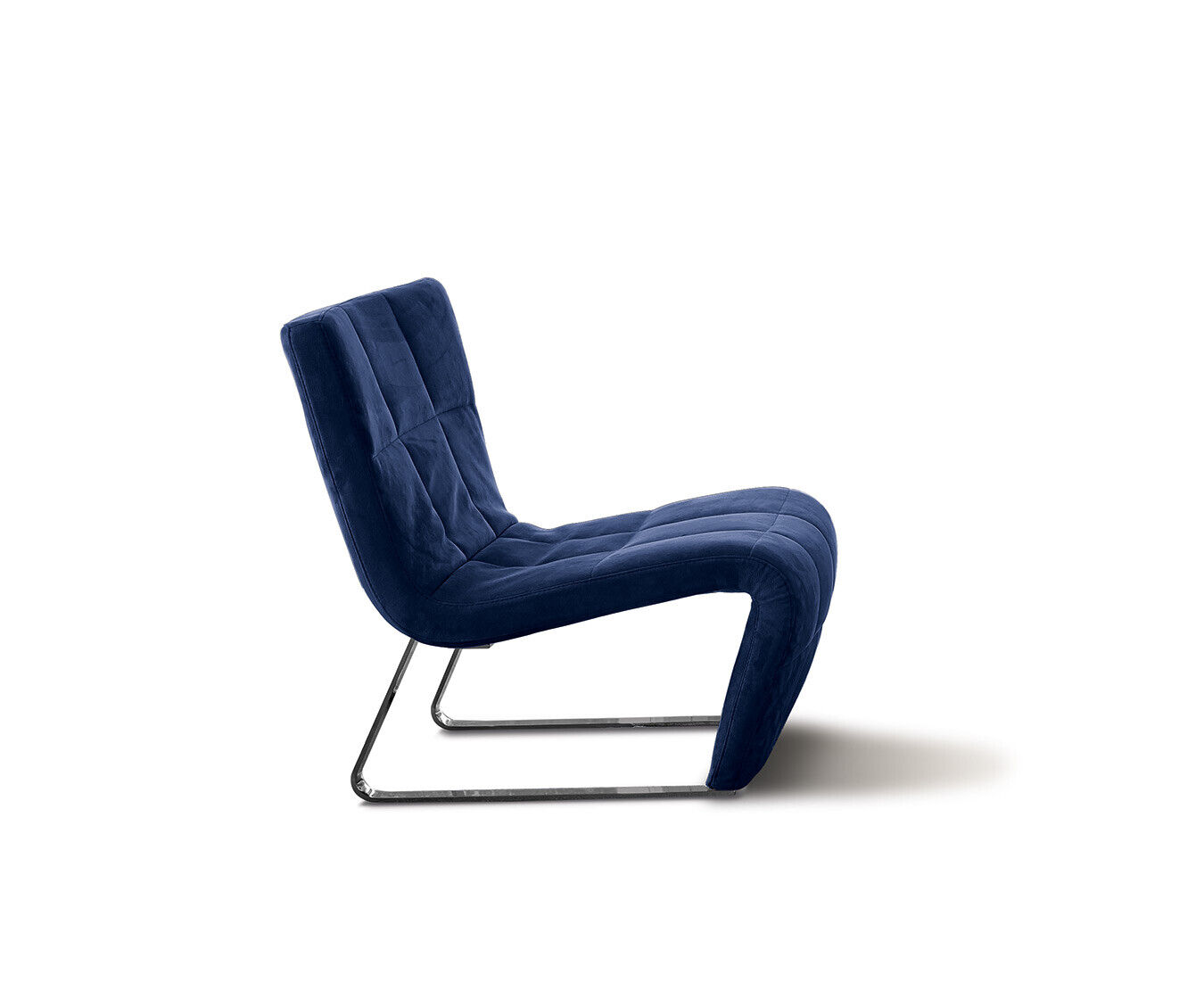 Armchair without armrest luxury upholstery design furniture Italian style textile blue
